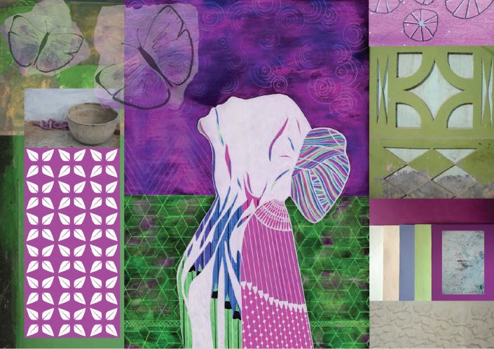 Royal purple & lime & bisque